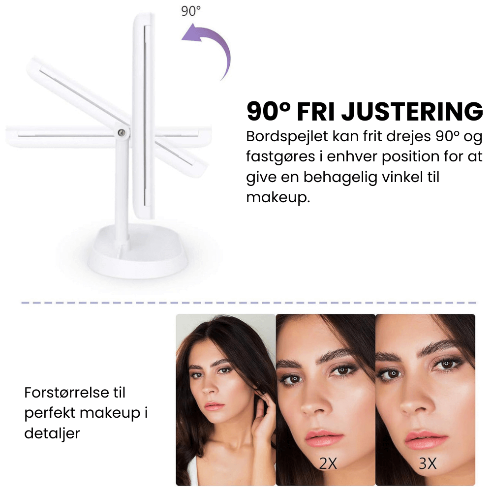 VanityMirror™ - Tre-delt LED Makeup Spejl