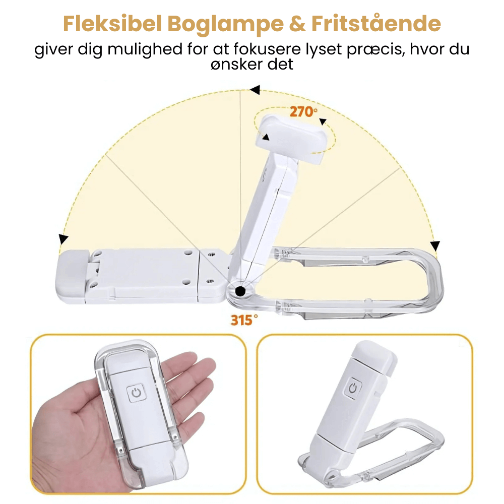 BogLys™ - Genopladelig Læselampe