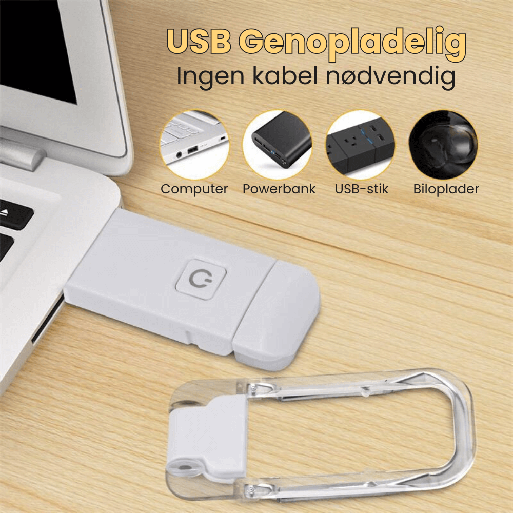 BogLys™ - Genopladelig Læselampe