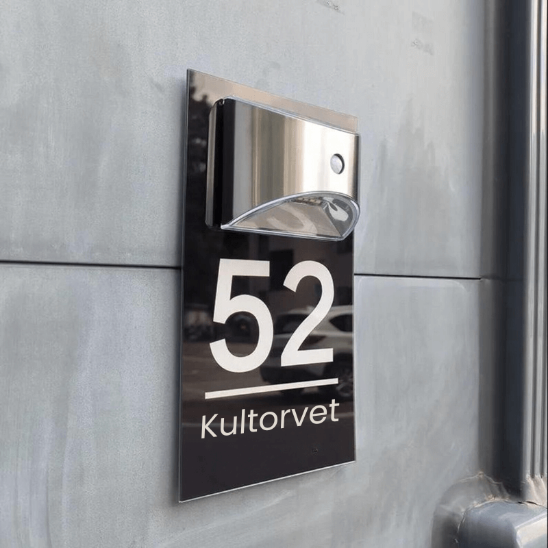 Personligt Moderne Solcelledørskilt