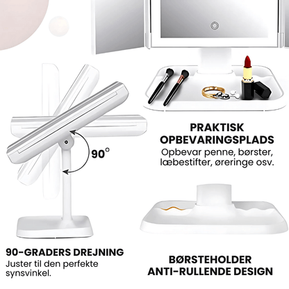 VanityMirror™ - Tre-delt LED Makeup Spejl